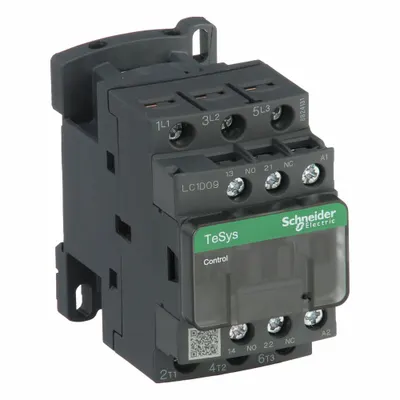 SCHNEIDER Magnetic Contactor: Non-Reversing, 3 Poles, 3NO Contacts, 9 A - Non-Reversing IEC Contactors
