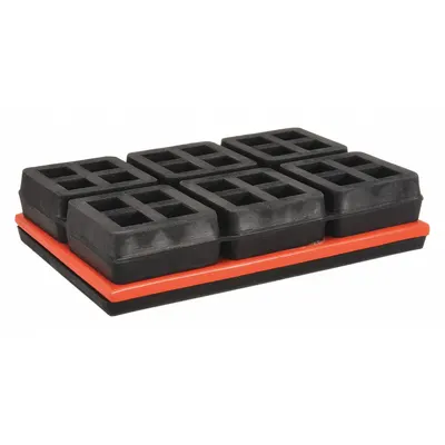 MASON Vibration Isolator Pad: Neoprene, Waffle Pad Top, 6 in Lg, 4 in Wd, 1 1/4 in Ht - Vibration-Isolating Pads & Sheets