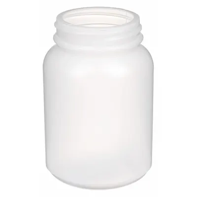 QORPAK Bottle: HDPE, 250 mL, 8.5 fl oz, Natural, 53-400 mm, No Closure, No Closure - HDPE Wide Mouth Round Lab Bottles