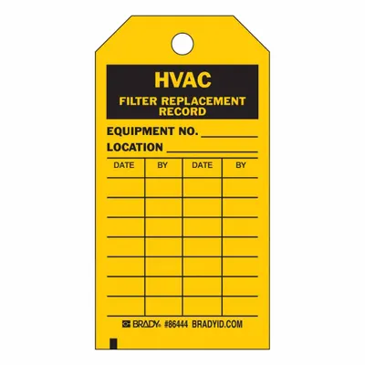 BRADY Tag: 3 in Wd, 5 3/4 in Ht, Heavy Duty Polyester, Black/Yellow, English - Safety