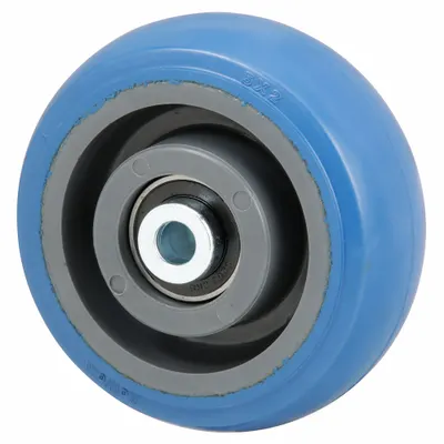 OEM Caster Wheel: 5 in Wheel Dia - Nonmarking Rubber Tread on Plastic Core Wheels