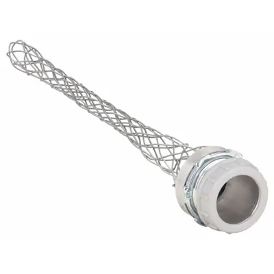 HUBBELL WIRING DEVICE-KELLEMS Dust Tight Cord Connector with Strain Relief: Straight, Aluminum, 2 in MNPT - Straight Metallic Cord Grips with Mesh