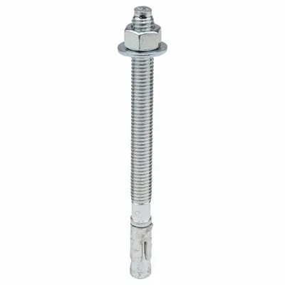 RED HEAD Wedge Anchor: 5 in Overall Lg, 3/8 in Dia, 3/8"-16 Thread Size, 3 3/4 in Thread Lg - Steel Wedge Anchors