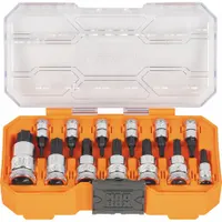 KLEIN TOOLS: Torx, 1/4 in, 3/8 in, 1/2 in Drive Size, 13 Pieces, Fixed Insert, Torx Tip (MPN 65213TX)