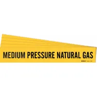 Pipe Marker: Medium Pressure Natural Gas, Yellow, Black, Fits 2 1/2 to 7 7/8 in Pipe O.D., 5 PK (MPN 7190-1-PK)