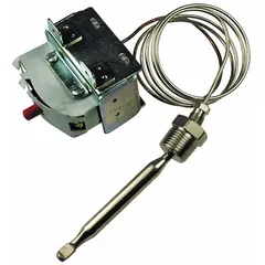 Electric thermostat for temperature regulation in commercial and industrial HVAC and refrigeration systems. Suitable for use in rooftop units, packaged equipment, and refrigeration circuits requiring precise temperature switching.