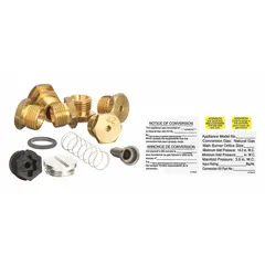 This conversion kit is a heater accessory designed for use in HVACR systems. It serves as a replacement component for pumps, valves, and tubing in compatible heating equipment. The kit is compatible with manufacturer part number QVS100.