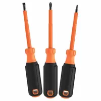 KLEIN TOOLS Screwdriver Set: 1-10 Pieces, 3 Pieces, Phillips/Slotted/Square Tip, 1/4 in/#2 Tip Size (MPN 85073INS)