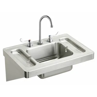 ELKAY ESLV2820W4C One-Station Wall-Mounted Bathroom Sink with Faucet - One-Station Wall-Mounted Bathroom Sinks with Faucets