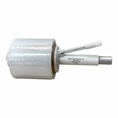 NELSON Stretch Wrap Dispenser: 2 in Min Roll Wd, 6 in Max Roll Wd, 3 in Fits Core Size - Reusable Mini Wrap Handles