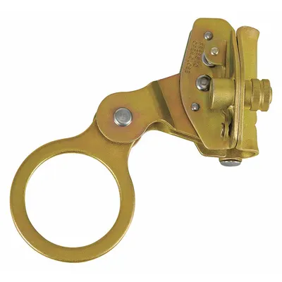 CONDOR Rope Grab: 310 lb Capacity, Steel, O-Ring, Shock-Absorbing Lanyard, Gold - Rope Grabs for Vertical Rope Lifelines