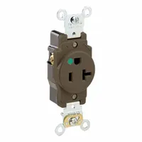 LEVITON Plugs and Receptacles: Hospital Grade, Single, 5-20R, Brown, 125V AC, 20 A, 2 Pole / 3 Wire (MPN 8310)