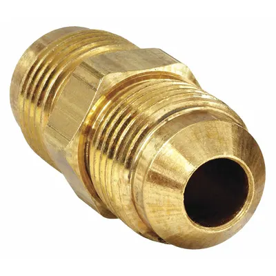 PARKER Flared Fitting Union: 5/8 in OD x 5/8 in OD Fitting Size, Flared, Brass - Standard Brass 45-Degree Flare Tube Fittings