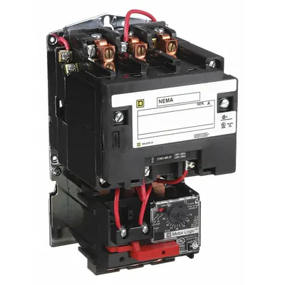 SQUARE D NEMA Magnetic Motor Starter: Non-Reversing, 3 Poles, NEMA Size 2 - Non-Reversing Starters with Electronic Overloads