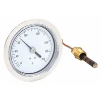 APPROVED VENDOR Analog Panel Mount Thermometer: 0°F to 160°F, ±1°F Scale Division, 3.5 in Dial Dia (MPN 13G235)