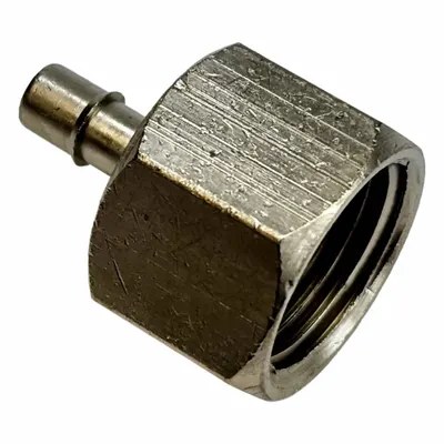 MEM-CO Mini Barbed Fitting Adapter: 3/4 in ID x 3/4 in Pipe x 3/16 in ID Size, FNPT x Tube - Nickel-Plated Brass Barbed Tube Fittings