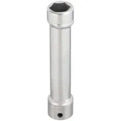 This 6-point extra-deep hand socket has a 1/2 in drive and 22 mm socket size. The zinc-plated finish provides corrosion resistance. Its extra-deep design allows access to recessed hexagonal fasteners in automotive, plumbing, and machinery applications.