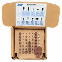 This NORTON kit contains 50 aluminum oxide mounted points with a 1/8 in shank diameter. Designed for general-purpose deburring, blending, and finishing on carbon steel. Suitable for use with die grinders and rotary tools in metalworking and fabrication