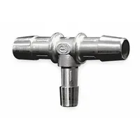 Barbed Tee: Barbed, 1/8 in ID x 1/8 in ID x 5/16 in ID Fitting Size, Stainless Steel (MPN RT2-5SS)