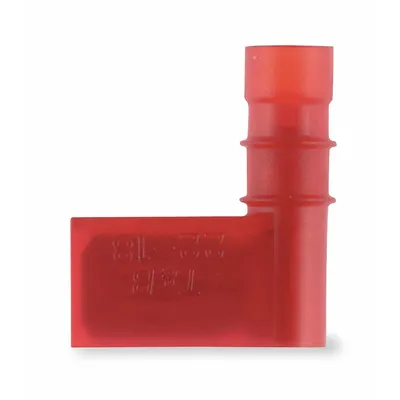 STA-KON Fully Insulated Flag Disconnect, Red Nylon, 22-18 AWG, RA18-250A - Fully Insulated Flag Disconnects