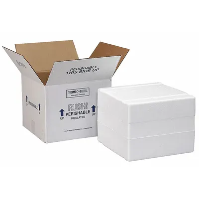 POLAR TECH Insulated Shipping Container: 14 1/2 in x 14 1/2 in x 13 in, 1.25 in Insert Wall Thick - Insulated Box & Foam Shipping Kits
