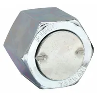 O-Ring face seal steel compression fitting cap from the Seal-Lok series. Thread size 9/16"-18. Used to seal the end of tubing in hydraulic and pneumatic systems, providing a leak-resistant connection in fluid power applications
