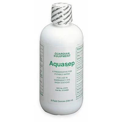 GUARDIAN EQUIPMENT Eyewash Preservative: 8 oz Cap, aquasep, Water Additive - Refills & Water Preservatives for Portable Eyewash Stations