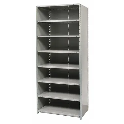 HALLOWELL Metal Shelving: Standalone, Medium-Duty, 36 in x 24 in, 84 in Overall Ht - Medium-Duty Standalone Closed Metal Shelving