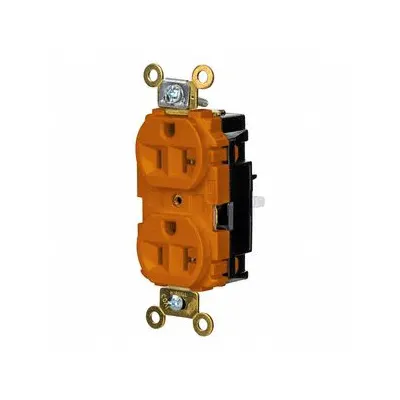 HUBBELL Receptacle: Duplex, 5-20, Orange, 125V AC, 20 A, 2 Pole / 3 Wire (MPN HBL5362STO) - General Purpose Receptacles