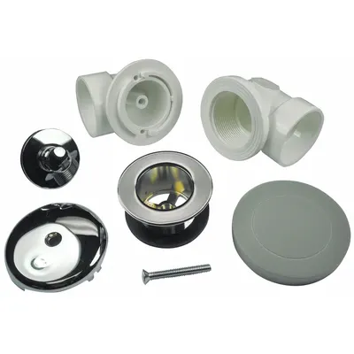 AB&A Waste and Overflow Kit: Plastic, 1 1/2 in Overall Dia, 2 1/2 in Overall Ht - Bathtub Drain & Overflow Kits