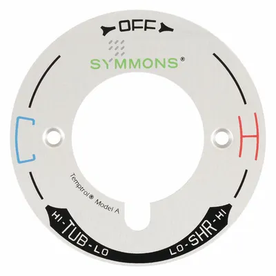 SYMMONS T-29A Faucet Temperature Indicator Decal, Chrome Finish - Trim Parts & Decals for Bathtubs & Showers