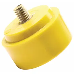 Replacement face and tip for hammers, made of extra-hard nylon with a 1 1/2 in diameter and 5/16-18 threaded connection. Suitable for industrial assembly, metalworking, and maintenance tasks where controlled striking force and surface protection are required.