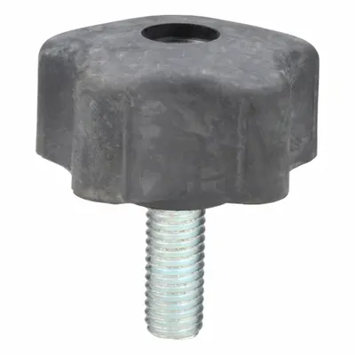 INNOVATIVE COMPONENTS Hand Knob: 5 Point, Plastic w/ Steel Thread, 1/2"-13 Thread - 5-Arm Knobs with Threaded Stud