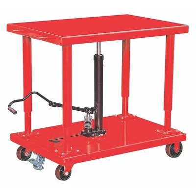 Dayton Lift Table: 4,000 lb Load Capacity, 42 in L x 30 in W, 42 in L x 30 in W x 54 in H - Manual Post-Lift Tables