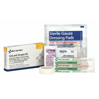 FIRST AID ONLY Wound Dressing Kit: 7 Components, 1 People Served - Partial First Aid Kit Refills