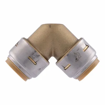 SHARKBITE MAX Push-Fit Elbow Fitting: 3/4 in OD x 3/4 in OD Size - Standard Brass Push-to-Connect Tube Fittings