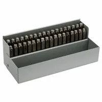 C.H. HANSON Hand Stamp Kit: 0 thru 9 (6 doubles as 9)/Ampersand (&)/A thru Z, 3/16 in Character Ht (MPN 21627)