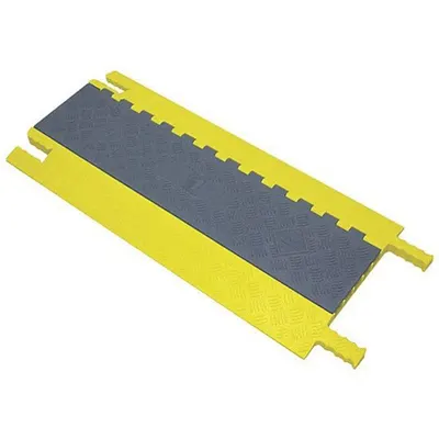 POWER FIRST Cable Protector: 5 Channels, Hinged, 1 1/4 in Max Cable Dia, 16 1/2 in Wd - 5-Channel Hinged-Cover Cable Ramps