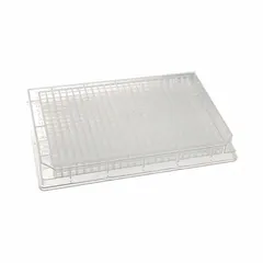 Non-sterile multiple well plate made of colorless polystyrene with 384 square wells, each 0.12 mL capacity and 3.6 mm diameter. RNase/DNase free. Used for high-throughput screening, assay development, and sample storage in life science and pharmaceutical laboratories.