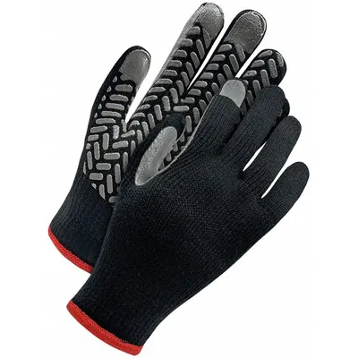 BDG Knit Gloves: XL, Acrylic, Black - Gloves with PVC Coating