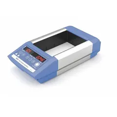 Digital dry bath designed for heating Greiner tubes in laboratory settings. Operates on 115V AC with a maximum temperature of 40°C. Dimensions: 5 7/8 in wide, 2 7/8 in high, 12 in deep. Suitable for sample incubation and temperature-sensitive protocols.