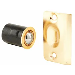 This steel ball bullet catch/strike is used for latching closet doors in a closed position. It features a 2 1/8 in overall height and a 3/4 in barrel diameter. Suitable for interior door applications requiring a push-to-close mechanism.