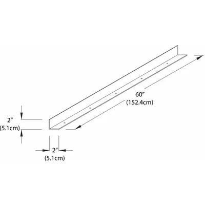 INSTOCK Retaining Lip: 5 ft Overall Lg, 5 ft Overall Wd, 2 in Overall Ht, Steel - Lab Shelves & Components