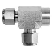 This clean and bagged single-ferrule stainless steel fitting features a Compression x FNPT x Compression configuration. It is part of the NS2606 series and is compatible with Parker CPI fitting brands. Used in process instrumentation, hydraulic, and pneumatic systems to create leak-tight tube connections and transition between tubing and threaded ports
