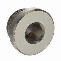 This hex drive cored plug is a threaded medium-pressure pipe fitting made of nickel-plated brass with a 1/8 in BSPP thread and a length of 3/8 in. Rated for a maximum operating pressure of 870 psi, it is used to seal ports in piping systems, manifolds, and valve assemblies