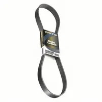 This DAYCO 11A Series cogged V-belt features a 36° angle and 5/16 in thickness, with polyester reinforcing cord. Designed for power transmission in automotive drive systems, its cogged construction reduces bending stress for serpentine and accessory drive applications