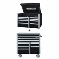 WESTWARD Rolling Cabinet Kit: 18 Drawers, Heavy Duty, Keyed, 42 in W x 25 3/4 in D x 73 1/2 in H