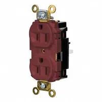 HUBBELL Receptacle: Duplex, 5-15, Red, 125V AC, 15 A, 2 Pole / 3 Wire (MPN HBL5262STR)