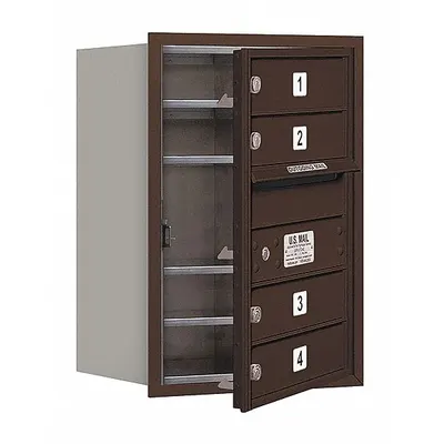 SALSBURY INDUSTRIES Mailbox: 4C, 4 Doors, Horizontal, 23 7/8 in H x 17 in W x 16 1/2 in D, Recessed Mounting - Multi-Unit Mailboxes