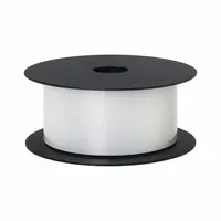 Continuous vinyl label roll for thermal transfer printers, 2 inches wide by 75 feet long. White vinyl material rated for indoor and outdoor use. Suitable for industrial labeling applications such as cable marking, pipe identification, and asset tags